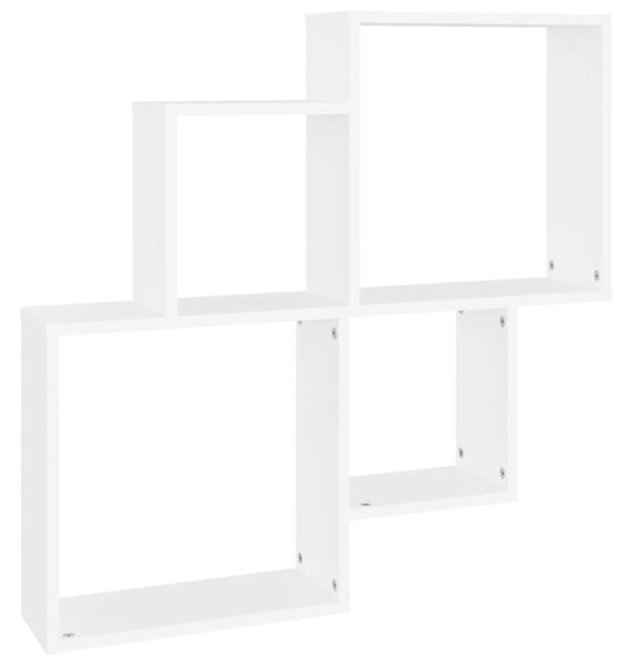 Półka ścienna kostki, biała 80x15x78,5, materiał drewnopochodny