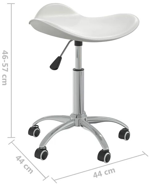 Biały taboret obrotowy na kółkach L6-K95