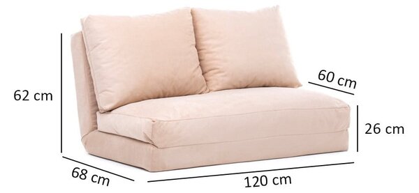 Kremowa rozkładana sofa 120 cm Taida – Balcab Home