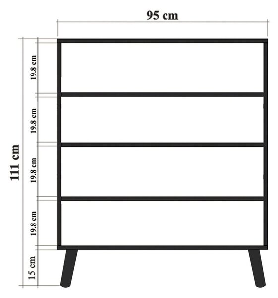 Szafka w dekorze dębu 95x111 cm Multilux – Kalune Design