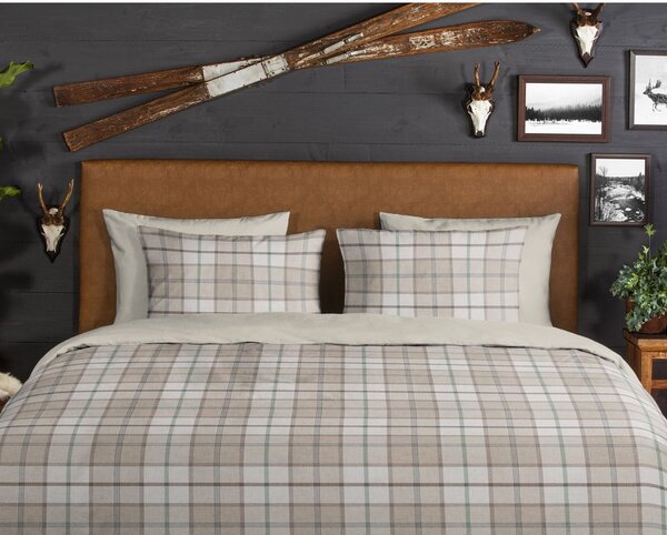 Jasnobrązowa flanelowa pościel dwuosobowa 200x220 cm Bernardus – Good Morning
