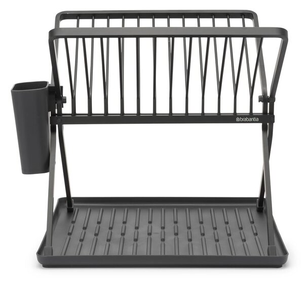 Ciemnoszary metalowy dwupiętowy ociekacz 37x33 cm – Brabantia