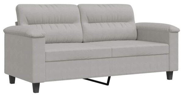 Sofa 2-osobowa, jasnoszary, 140 cm, tapicerowana mikrofibrÄ
