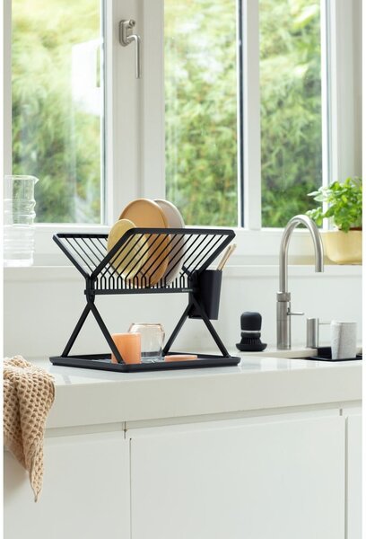 Ciemnoszary metalowy dwupiętowy ociekacz 37x33 cm – Brabantia
