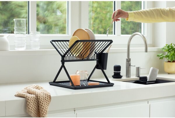 Ciemnoszary metalowy dwupiętowy ociekacz 37x33 cm – Brabantia