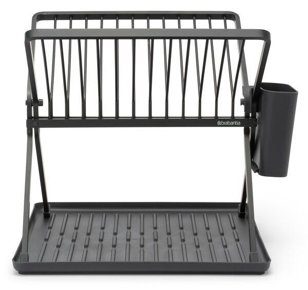 Ciemnoszary metalowy dwupiętowy ociekacz 37x33 cm – Brabantia
