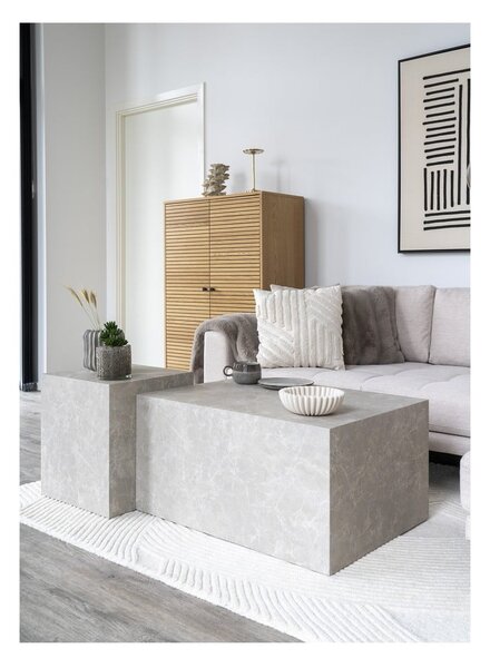 Stolik w dekorze marmuru 40x40 cm Prague – House Nordic