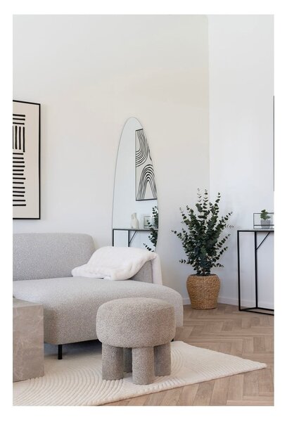 Jasnoszary puf z materiału bouclé Perth – House Nordic