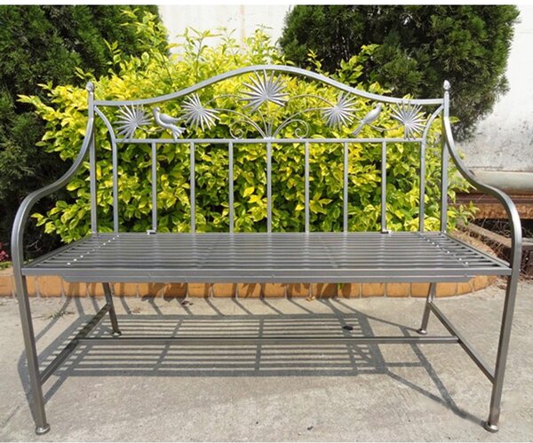 Szara metalowa ławka ogrodowa Talin – Garden Pleasure