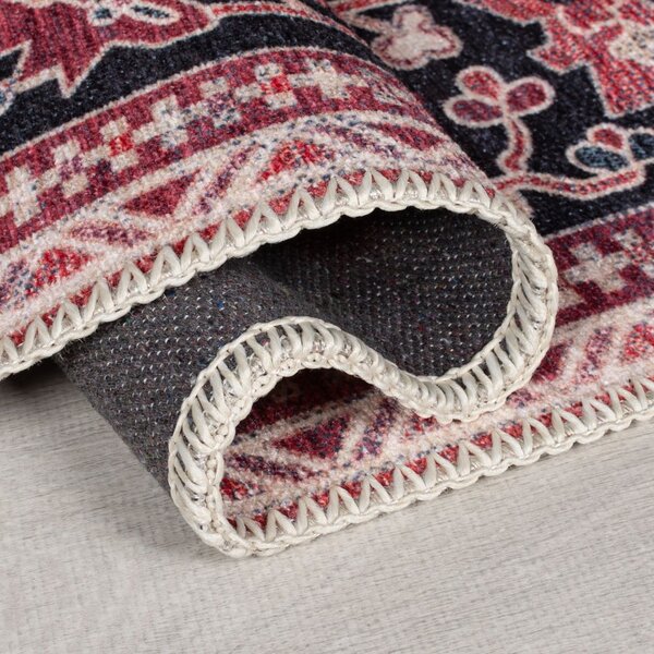 Bordowy dywan z mieszanki włókien z recyklingu odpowiedni do prania 80x150 cm Windsor – Flair Rugs