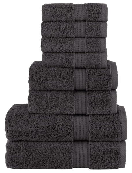 Zestaw 8-cz. ręczników premium solund, antracytowy, 600 g/cm²