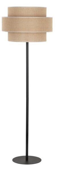 Lampa podłogowa TK Lighting CALISTO JUTA 5405 czarna z jutowym abażurem 50 cm, E27, 155 cm do salonu i sypialni