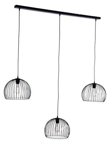 Nowoczesna lampa wisząca czarna 3-światłowa - Koopa