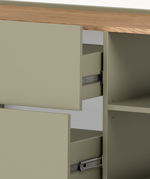 Komoda Elivo 150 cm z szufladami - eukaliptus / dąb baltic dune