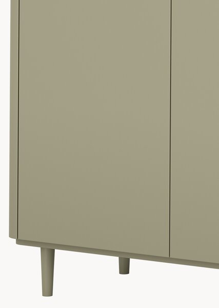 Komoda Elivo 200 cm czterodrzwiowa na nóżkach - eukaliptus / dąb baltic dune
