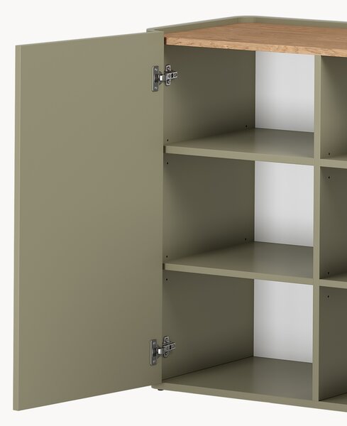 Komoda Elivo 200 cm czterodrzwiowa - eukaliptus / dąb baltic dune