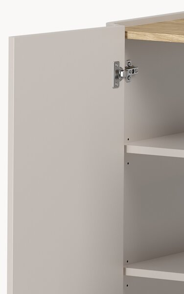 Komoda Elivo 150 cm z szufladami na nóżkach - kaszmir / dąb olejowany