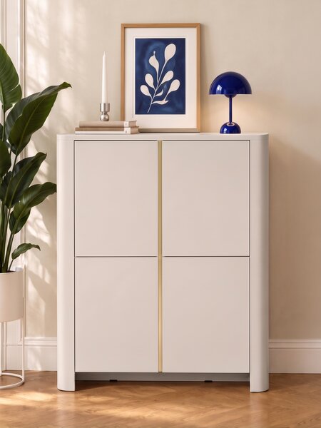 Komoda wysoka Sorrenti 103 cm - kaszmir / złoty