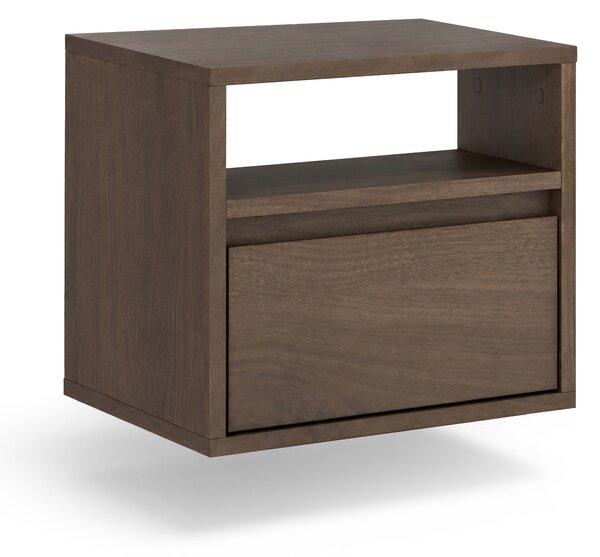 Szafka nocna Zolia 40 cm z szufladą wisząca - orzech elegant