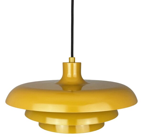 Dyberg Larsen Lampa wisząca Ava, możliwość ściemniania, żółty / pomarańczowy, salon / jadalnia, metal, design