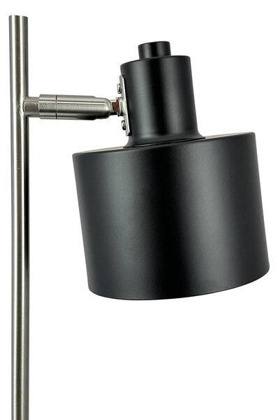 Dyberg Larsen Lampa stołowa Ocean, czarna/stalowa, wysokość 43 cm Ocean, czarny, salon / jadalnia, metal, skandynawski