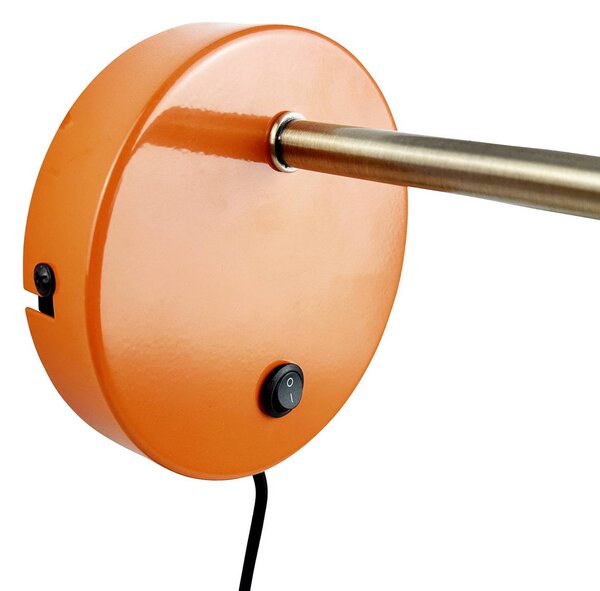 Dyberg Larsen Lampa ścienna Ocean, pomarańczowy, głębokość 30 cm Ocean, żółty / pomarańczowy, salon / jadalnia, metal, design