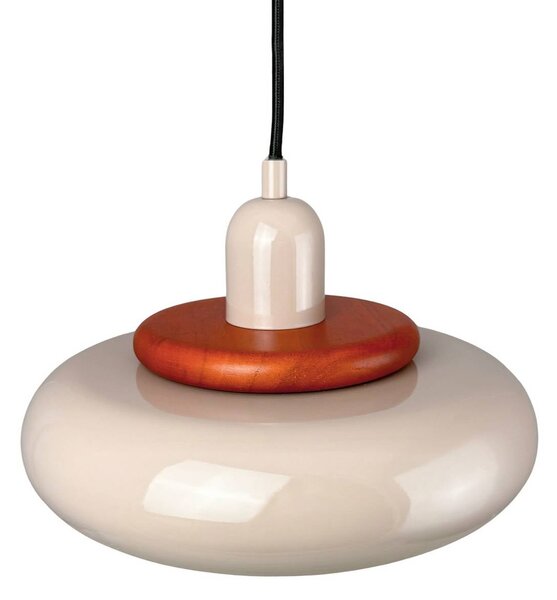 Dyberg Larsen Lampa wisząca Planet Mini, możliwość ściemniania, kremowy / amber, salon / jadalnia, metal, design