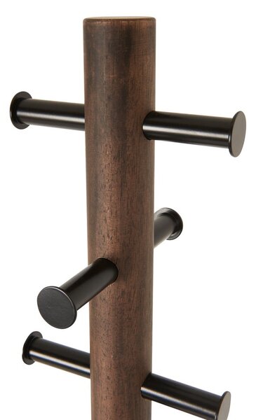 Czarny wieszak z drewna kauczukowego Pillar – Umbra