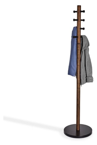 Czarny wieszak z drewna kauczukowego Pillar – Umbra