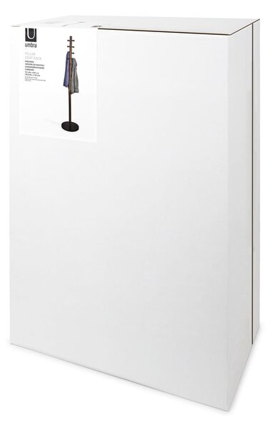Czarny wieszak z drewna kauczukowego Pillar – Umbra