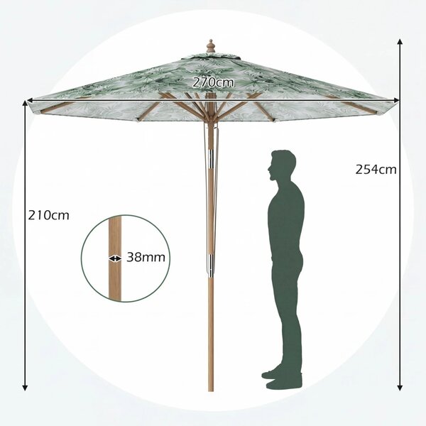 Parasol ogrodowy z regulacją kąta nachylenia
