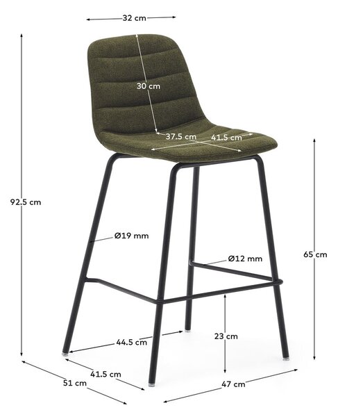 Ciemnozielone hokery zestaw 2 szt. 92,5 cm Zunilda – Kave Home