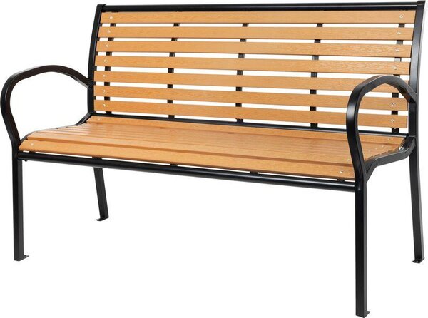 Ławka ogrodowa KIMBRA, 120x41x82 cm, stal/plastik