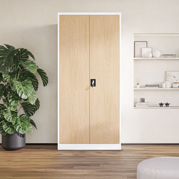 Szafa biurowa Eco Design Jan H 90x40x195 cm biały/dąb sonoma