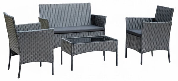Zestaw mebli ogrodowych - sofa fotele i stolik Natal 010 szary