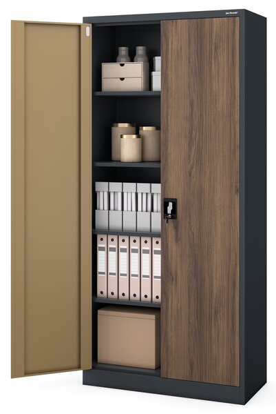 Szafa biurowa Eco Design Jan H 90x40x195 cm antracyt/orzech