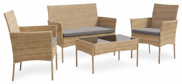 Zestaw mebli ogrodowych - sofa fotele i stolik Natal 010 naturalny