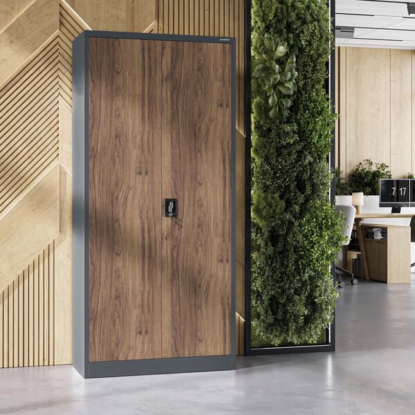 Szafa biurowa Eco Design Jan H 90x40x195 cm antracyt/orzech