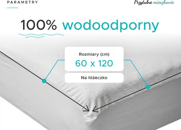 Nieprzemakalny frotowy ochraniacz na materac GUARD 60 x 120 cm