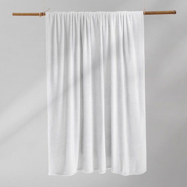 Biały koc z mikrowłókna DecoKing Mic, 160x210 cm