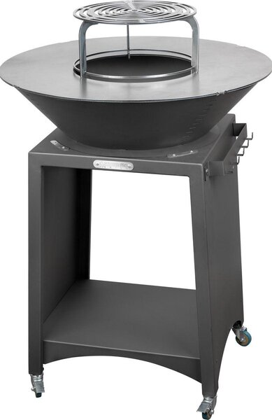 Grill Strend Pro Fiesta, wersja antracytowa, stal, średnica 75 cm, z paleniskiem