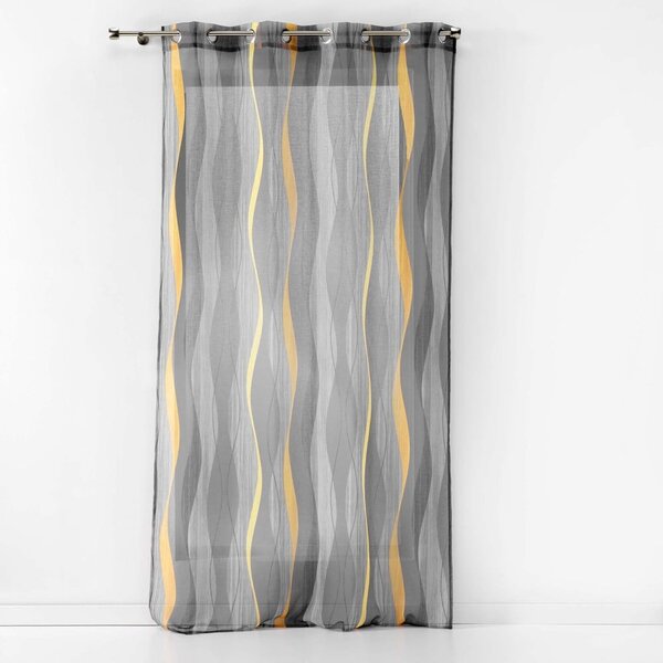 Szara firanka z woalu 140x240 cm Ondulys – douceur d'intérieur