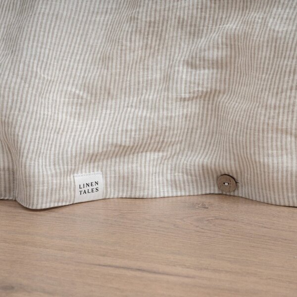 Białbeżowa lniana pościel dwuosobowa 200x200 cm – Linen Tales
