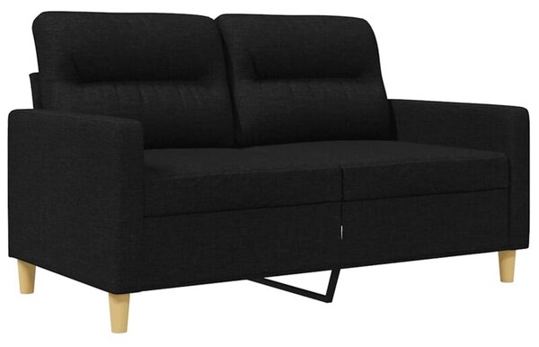 Sofa 2-osobowa, czarna, 120 cm, tapicerowana tkaninÄ