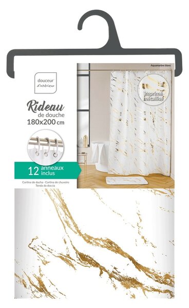 Zasłona prysznicowa 180x200 cm Aquamarbre – douceur d'intérieur