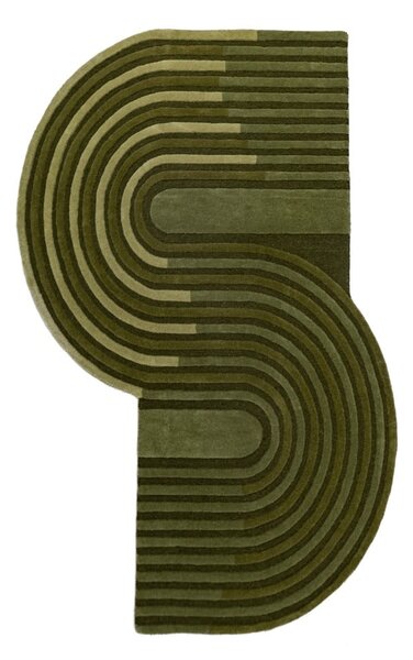 Zielony wełniany dywan tkany ręcznie 150x240 cm Conway Retro – Flair Rugs