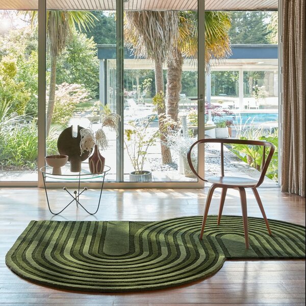 Zielony wełniany dywan tkany ręcznie 150x240 cm Conway Retro – Flair Rugs