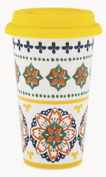 Kubek z porcelany kostnej z pokrywką Gardeny