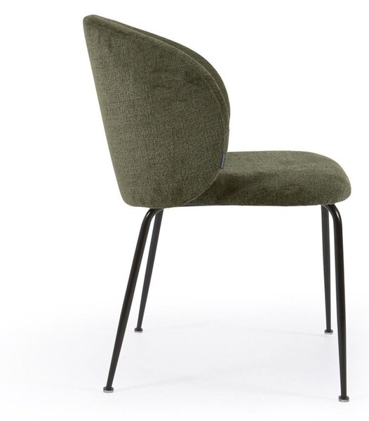 Zielony tapicerowany fotel jadalniany Minna – Kave Home