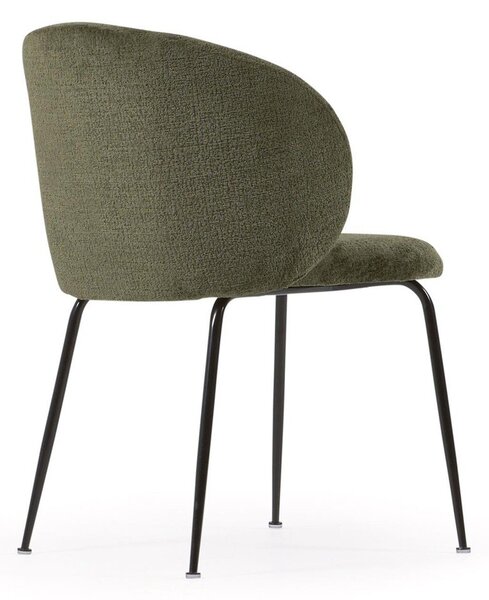 Zielony tapicerowany fotel jadalniany Minna – Kave Home